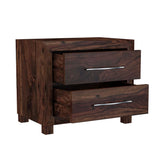 Denzaderb Solid Sheesham Wood Bedside Table With Drawers (Walnut Finish)